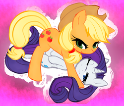 Size: 985x843 | Tagged: safe, applejack, rarity, g4, female, lesbian, ship:rarijack, shipping