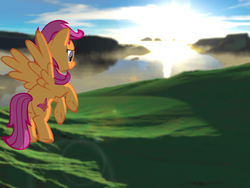 Size: 1600x1200 | Tagged: safe, artist:supuhstar, scootaloo, pegasus, pony, g4, butt, female, mare, older, plot, scootaloo can fly, solo