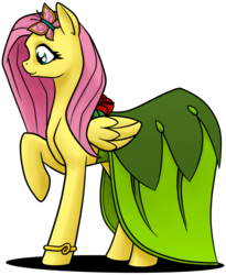 Size: 819x1000 | Tagged: safe, artist:stardustxiii, fluttershy, pegasus, pony, g4, clothes, dress, female, mare, simple background, solo, transparent background