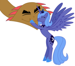 Size: 2500x2200 | Tagged: safe, artist:adcoon, princess luna, hydra, pony, g4, crack shipping, female, high res, kissing, lundra, male, mare, multiple heads, s1 luna, shipping, show accurate, simple background, straight, transparent background