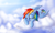 Size: 2000x1200 | Tagged: safe, artist:cat-cly, rainbow dash, pony, g4, cloud, cloudy, female, mare, sleeping, solo