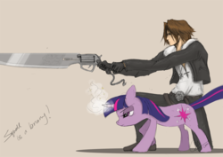 Size: 1024x724 | Tagged: safe, artist:chun man, twilight sparkle, g4, crossover, final fantasy, final fantasy viii, squall leonhart