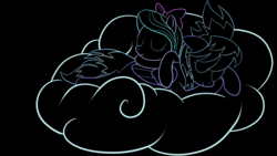 Size: 1920x1080 | Tagged: safe, artist:hunnel, cloudchaser, flitter, g4, cuddling, sleeping, snuggling, vector, wallpaper