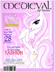 Size: 900x1176 | Tagged: safe, artist:madmax, fleur-de-lis, pony, g4, barcode, female, how to train your dragon, magazine, majestic, mare, rearing, solo