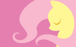 Size: 2400x1500 | Tagged: safe, artist:megasweet, part of a set, fluttershy, pegasus, pony, g4, bust, eyes closed, female, lineless, mare, minimalist, pink background, portrait, profile, simple background, solo, wallpaper