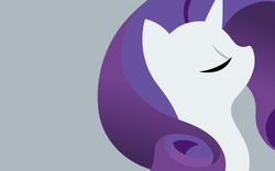 Size: 2400x1500 | Tagged: safe, artist:megasweet, part of a set, rarity, pony, unicorn, g4, bust, eyes closed, female, horn, lineless, mare, minimalist, portrait, profile, simple background, solo, wallpaper