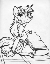 Size: 786x1017 | Tagged: safe, artist:trollie trollenberg, twilight sparkle, anthro, g4, female, monochrome, solo