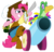 Size: 1577x1527 | Tagged: safe, artist:rannva, gummy, pinkie pie, earth pony, parrot, pony, g4, bottle, eyepatch, female, mare, party cannon, pirate, simple background, sword, transparent background