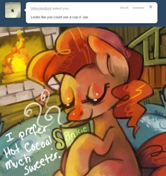 Size: 681x720 | Tagged: dead source, safe, artist:dhui, pinkie pie, ask tired pie, g4, hot chocolate