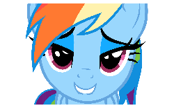 Size: 2000x1250 | Tagged: dead source, useless source url, safe, artist:daviez20, rainbow dash, pony, g4, animated, bedroom eyes, blinking, female, lip bite, love face, simple background, solo, transparent background
