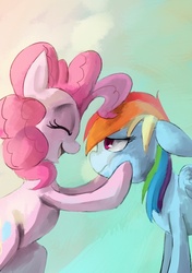 Size: 600x850 | Tagged: safe, artist:terrac0tta, pinkie pie, rainbow dash, g4, female, lesbian, ship:pinkiedash, shipping