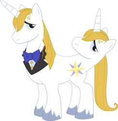 Size: 1015x1040 | Tagged: safe, prince blueblood, pony, unicorn, g4, facebutt, multiple heads, simple background, solo, transparent background, wat