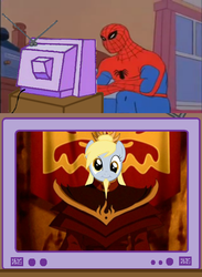 Size: 563x771 | Tagged: safe, derpy hooves, pegasus, pony, g4, 60s spider-man, avatar the last airbender, exploitable meme, female, fire lord, male, mare, meme, spider-man, tv meme, vector