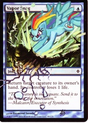 Size: 734x1027 | Tagged: safe, rainbow dash, pegasus, pony, g4, crossover, female, magic the gathering, solo, trading card edit