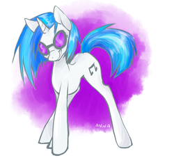 Size: 605x549 | Tagged: safe, artist:cthulhugenocidist, artist:dogrot, dj pon-3, vinyl scratch, pony, unicorn, g4, abstract background, female, solo, sunglasses