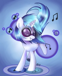 Size: 1030x1257 | Tagged: safe, artist:solar-slash, dj pon-3, vinyl scratch, pony, g4, female, solo