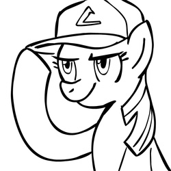 Size: 945x945 | Tagged: safe, artist:megasweet, twilight sparkle, g4, crossover, hat, monochrome, pokémon