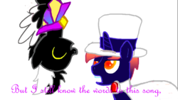 Size: 1192x670 | Tagged: safe, artist:fargosis16, alicorn, pony, unicorn, gypsy bard, cape, clothes, count bleck, dimentio, hat, male, mario, nintendo, paper mario, ponified, simple background, super mario bros., super paper mario, top hat, transparent background