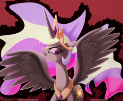 Size: 1902x1564 | Tagged: safe, artist:insomniacovrlrd, princess celestia, alicorn, pony, g4, angry, female, mare, solo