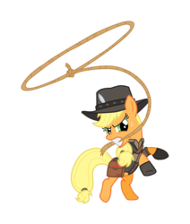 Size: 566x669 | Tagged: safe, artist:sefling, applejack, earth pony, pony, g4, crossover, female, john marston, lasso, red dead redemption, simple background, solo, transparent background