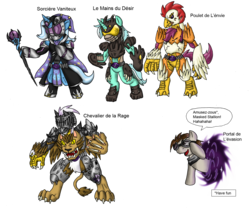 Size: 1575x1314 | Tagged: safe, artist:kamenriderpegasus, gilda, lyra heartstrings, scootaloo, trixie, g4, french, go-busters, kamen rider, monster, portal, simple background, super sentai, transparent background