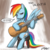 Size: 900x900 | Tagged: safe, artist:johnjoseco, rainbow dash, pegasus, pony, g4, female, guitar, mare, metallica, solo