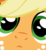 Size: 500x549 | Tagged: safe, part of a set, applejack, earth pony, pony, g4, close up series, close-up, cute, extreme close-up, face, female, fourth wall, freckles, jackabetes, looking at you, mare, solo, stare