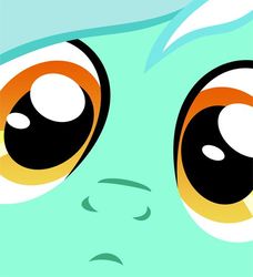 Size: 500x549 | Tagged: safe, artist:necronomiconofgod, edit, lyra heartstrings, pony, unicorn, g4, close up series, close-up, extreme close-up, face, female, fourth wall, looking at you, mare, solo, stare