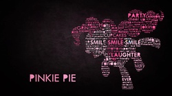Size: 1920x1079 | Tagged: safe, artist:hairyfox, pinkie pie, g4, pink text, text, wallpaper