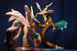 Size: 3872x2592 | Tagged: safe, artist:miki-, discord, princess celestia, g4, high res, irl, photo, sculpture