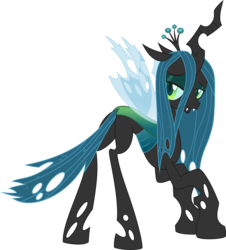 Size: 5808x6435 | Tagged: safe, artist:leopurofriki, queen chrysalis, changeling, changeling queen, g4, absurd resolution, crown, fangs, female, jewelry, regalia, simple background, solo, transparent background