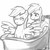 Size: 850x850 | Tagged: safe, artist:johnjoseco, applejack, rainbow dash, pegasus, pony, fanfic:those blue wings, g4, bath, duo, fanfic, female, flapplejack, grayscale, lesbian, mare, monochrome, race swap, ship:appledash, shipping, simple background, white background