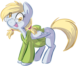 Size: 693x590 | Tagged: safe, artist:php27, derpy hooves, pony, g4, clothes, female, glasses, hoodie, ponytail, solo