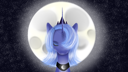 Size: 1920x1080 | Tagged: dead source, safe, artist:xthe-blue-sakura, princess luna, pony, g4, eyes closed, female, moon, s1 luna, solo, wallpaper