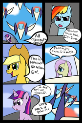 Size: 800x1190 | Tagged: safe, artist:mister-markers, fluttershy, rainbow dash, twilight sparkle, g4, female, parody, star fox