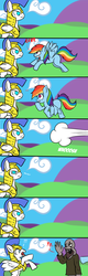 Size: 800x2500 | Tagged: safe, artist:mister-markers, rainbow dash, pegasus, pony, g4, amnesia: the dark descent, comic, crossover, day, royal guard