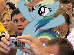 Size: 320x240 | Tagged: safe, rainbow dash, human, g4, big-eyed guy, female, meme