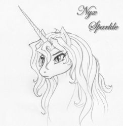 Size: 777x800 | Tagged: safe, artist:leovictor, oc, oc only, oc:nyx, alicorn, pony, alicorn oc, horn, older nyx, solo, wings