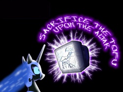 Size: 1000x744 | Tagged: safe, nightmare moon, alicorn, pony, g4, female, mare, television, wat