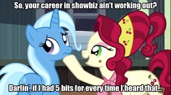 Size: 1280x714 | Tagged: safe, edit, edited screencap, screencap, cherry jubilee, trixie, pony, g4, the last roundup, character swap, image macro, madame jubilee, meme