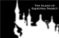Size: 620x406 | Tagged: safe, black and white, black background, blurry, blurry background, canterlot, canterlot castle, equestria, grayscale, meta, minimalist, monochrome, simple background, text