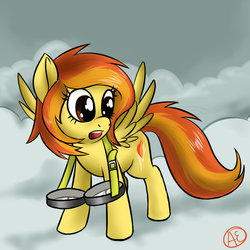 Size: 800x800 | Tagged: safe, artist:spittfireart, spitfire, pony, g4, filly, foal, solo