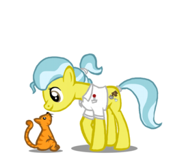 Size: 600x587 | Tagged: safe, artist:whiteeyedcat, doctor fauna, cat, earth pony, pony, g4, clothes, female, mare, simple background, transparent background