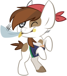 Size: 663x754 | Tagged: safe, artist:php27, pipsqueak, earth pony, pony, g4, bandana, colt, eyepatch, foal, male, mouth hold, pirate, simple background, solo, sword, transparent background