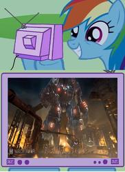 Size: 562x774 | Tagged: safe, rainbow dash, pony, g4, cybertron, decepticon, exploitable meme, female, meme, metroplex, transformers, tv meme