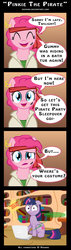 Size: 1024x3621 | Tagged: safe, pinkie pie, twilight sparkle, g4, comic, computer, golden oaks library, laptop computer, pirate, pun