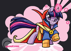 Size: 1000x717 | Tagged: safe, artist:alienfirst, twilight sparkle, pony, g4, cloak of levitation, clothes, cosplay, costume, crossover, doctor strange, female, marvel, solo, superhero