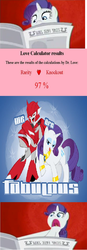Size: 644x1848 | Tagged: safe, edit, edited screencap, screencap, rarity, pony, unicorn, g4, ponyville confidential, abstract background, comic, crossover shipping, female, horn, i'll destroy her, knock out, love calculator, male, mare, newspaper, open mouth, screencap comic, shipping, solo, straight, transformers, transformers prime, written equestrian