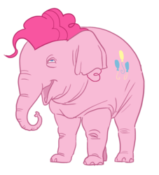 Size: 800x880 | Tagged: safe, artist:blubhead, pinkie pie, elephant, g4, elephantified, pink elephants, pinkiephant, simple background, solo, species swap, transparent background, wat