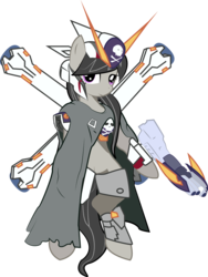 Size: 2792x3716 | Tagged: safe, artist:halotheme, octavia melody, earth pony, pony, g4, cape, clothes, crossbone gundam, crossbone gundam x-1, crossbone gundam x-1 kai kai skull heart, female, gundam, high res, mare, parody, simple background, solo, transparent background